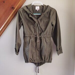 Khaki Army Utility Green Bongo Jacket Size Small with Hood